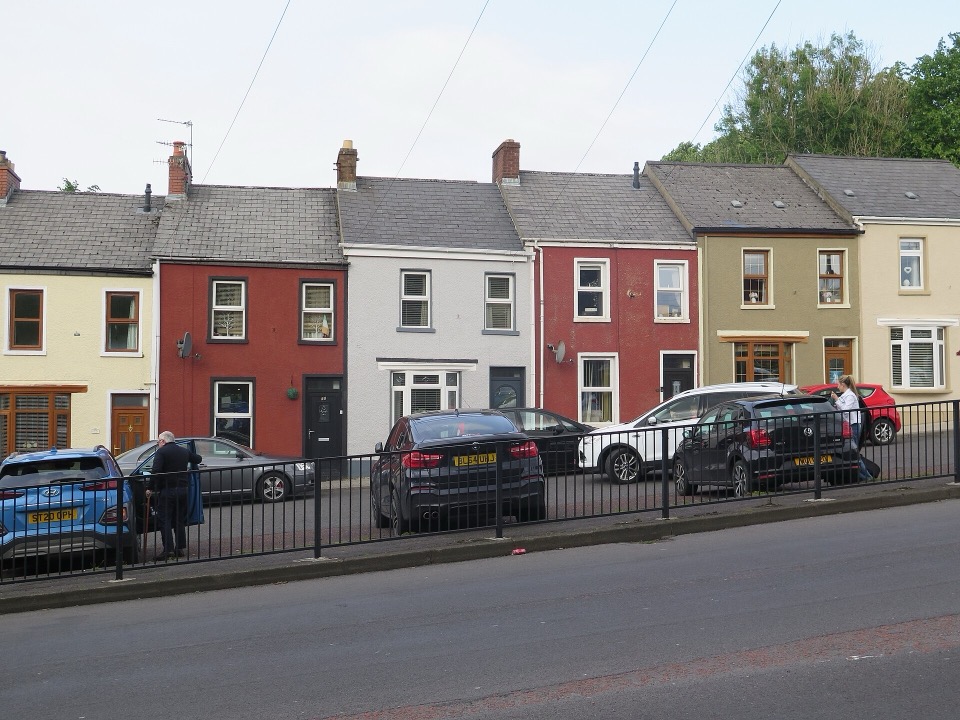 Terraced houses on Barrack Street in Derry